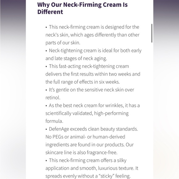 NIB! Defenage 6 WEEK PERFECTION NECK TIGHTENING CREAM - Picture 3 of 10